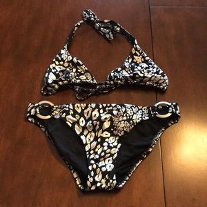 Victoria’s Secret Black and Silver Bikini Size M